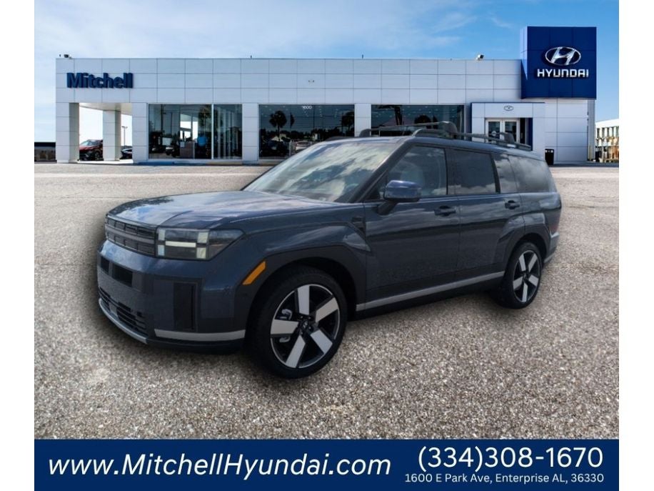 2026 Hyundai Santa Fe Limited 6P in Atlantis Blue — front three-quarter view