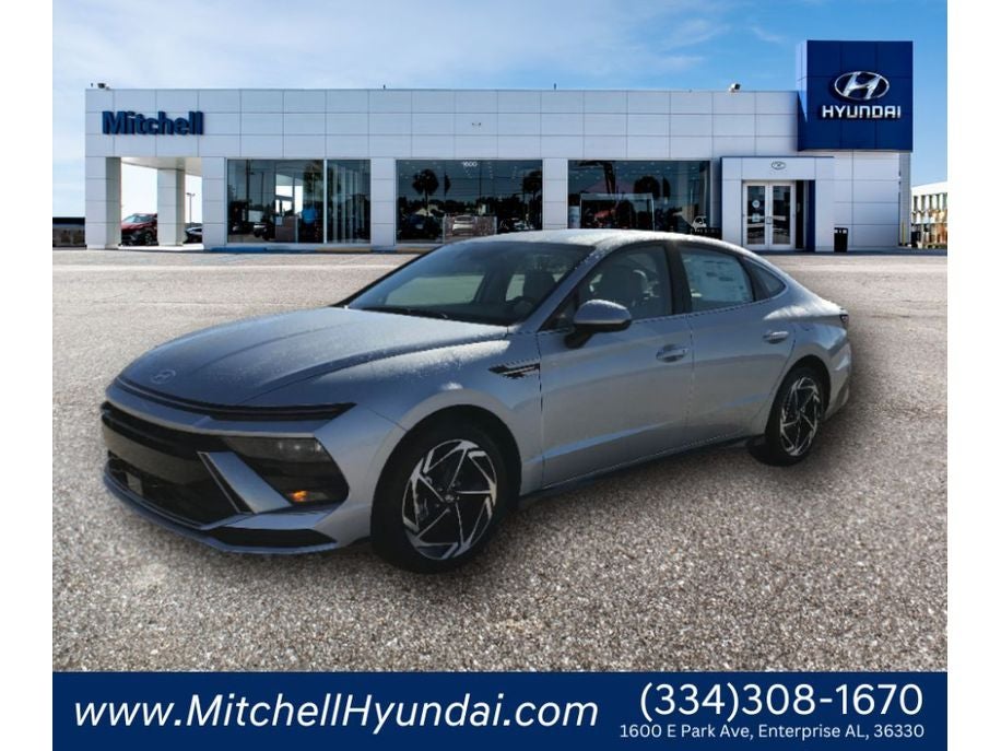2026 Hyundai Sonata SEL Sport in Aero Silver — front three-quarter view