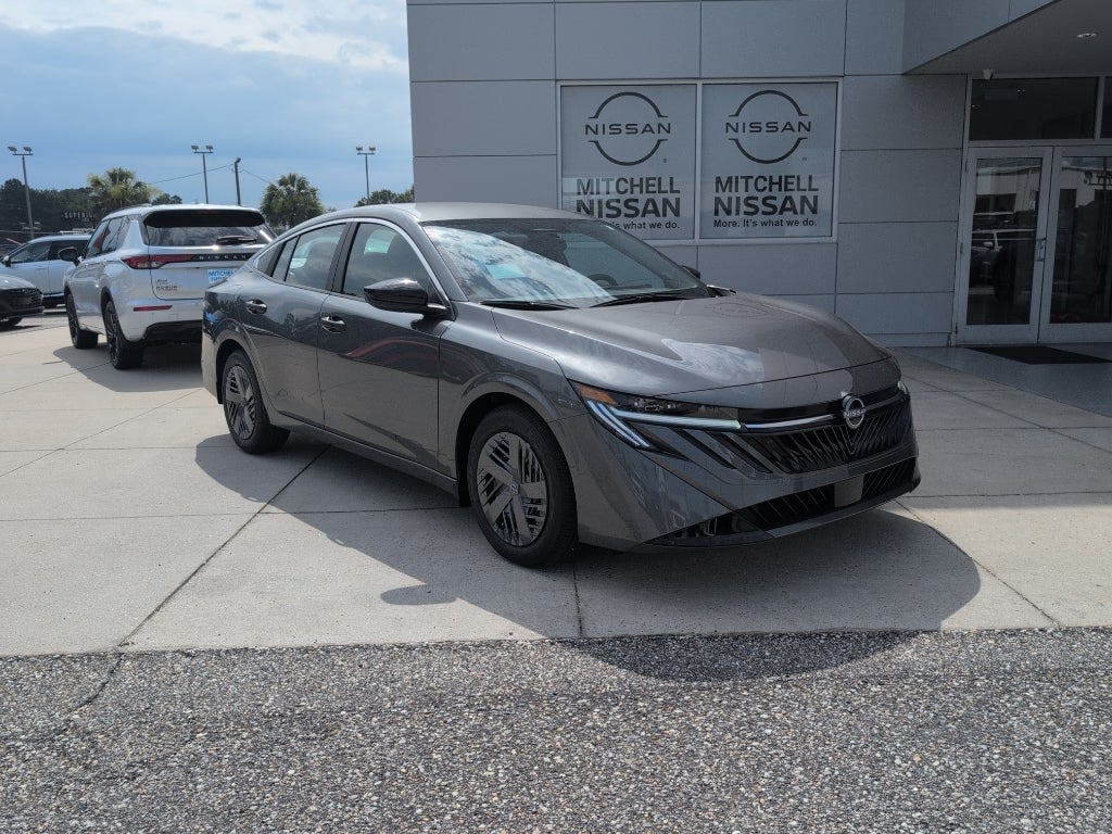 2026 Nissan Sentra S in Gun Metallic — front three-quarter view