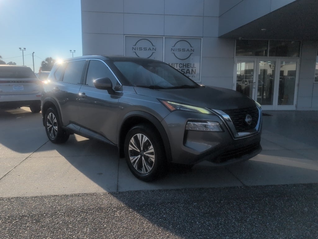 2023 Nissan Rogue SV in Gun Metallic — front three-quarter view