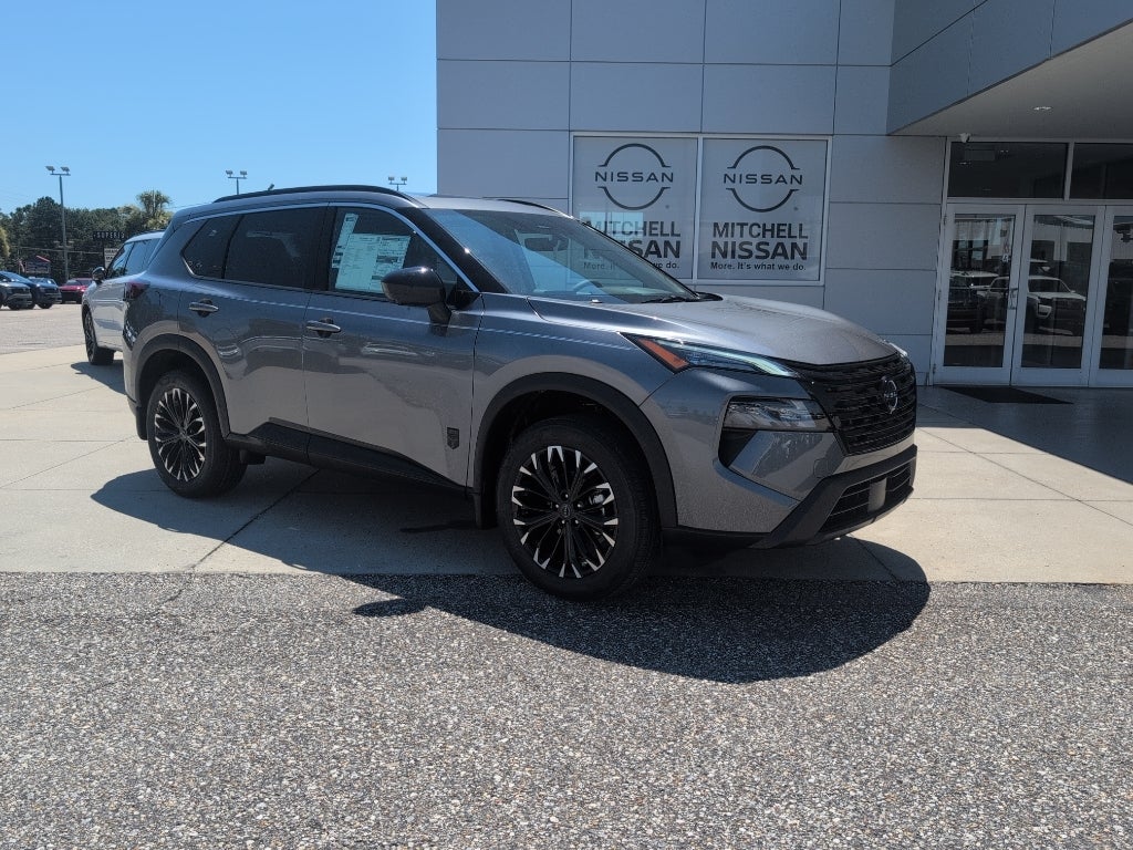 2026 Nissan Rogue Dark Armor in Gun Metallic — front three-quarter view