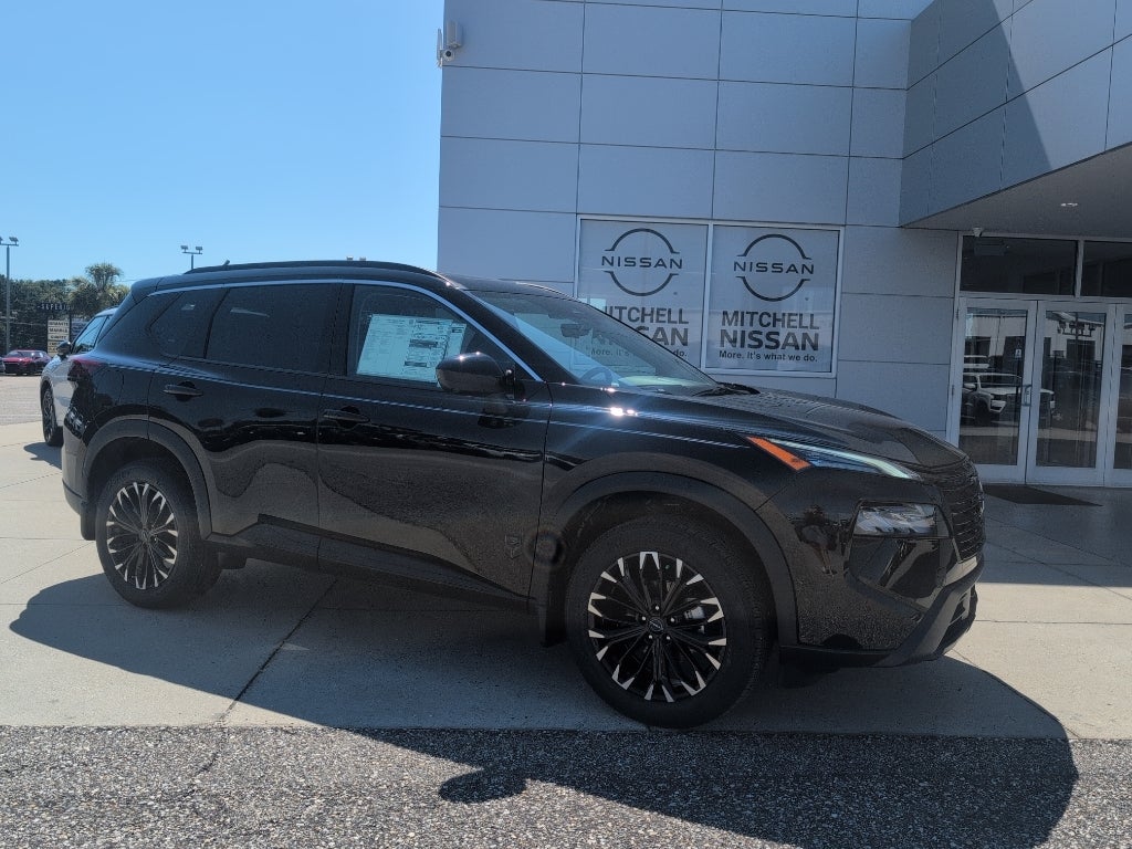 2026 Nissan Rogue Dark Armor in Super Black — front three-quarter view