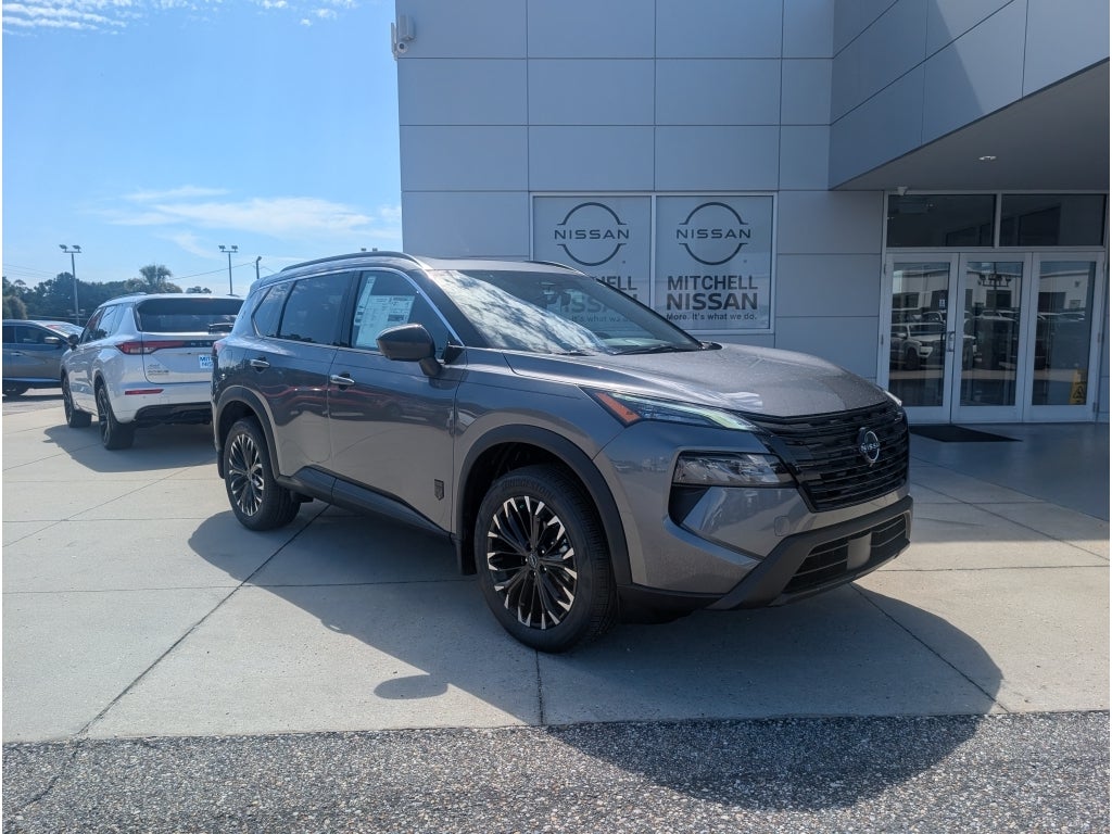 2026 Nissan Rogue Dark Armor in Gun Metallic — front three-quarter view