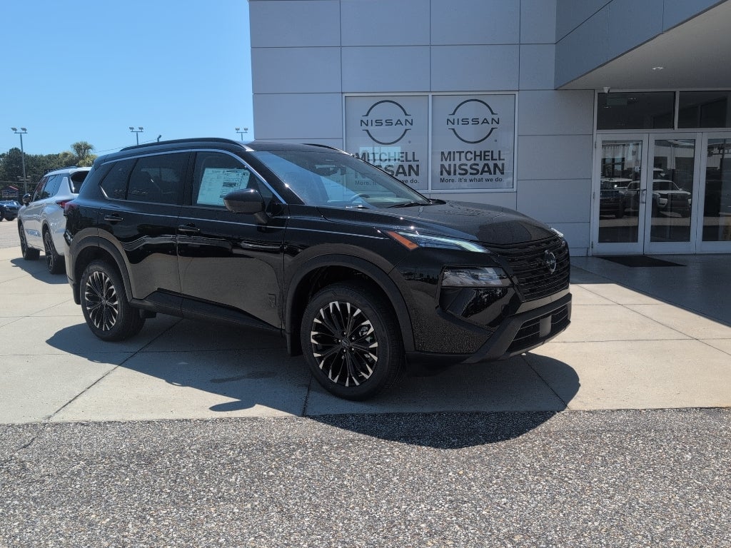 2026 Nissan Rogue Dark Armor in Super Black — front three-quarter view